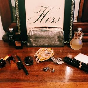 SOLD Anya Hindmarch Luce Silver Clutch